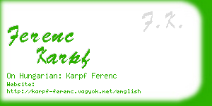 ferenc karpf business card